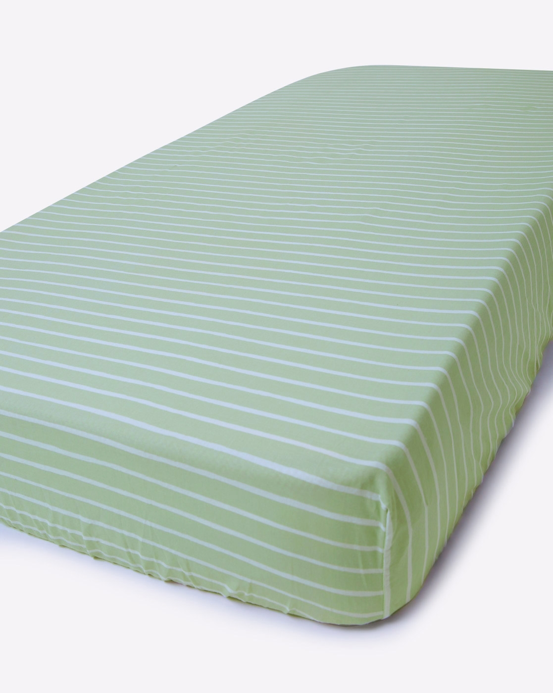 Mothercare | Mila Baby Green Stripes Large Fitted Sheet (Cot Bed) 1