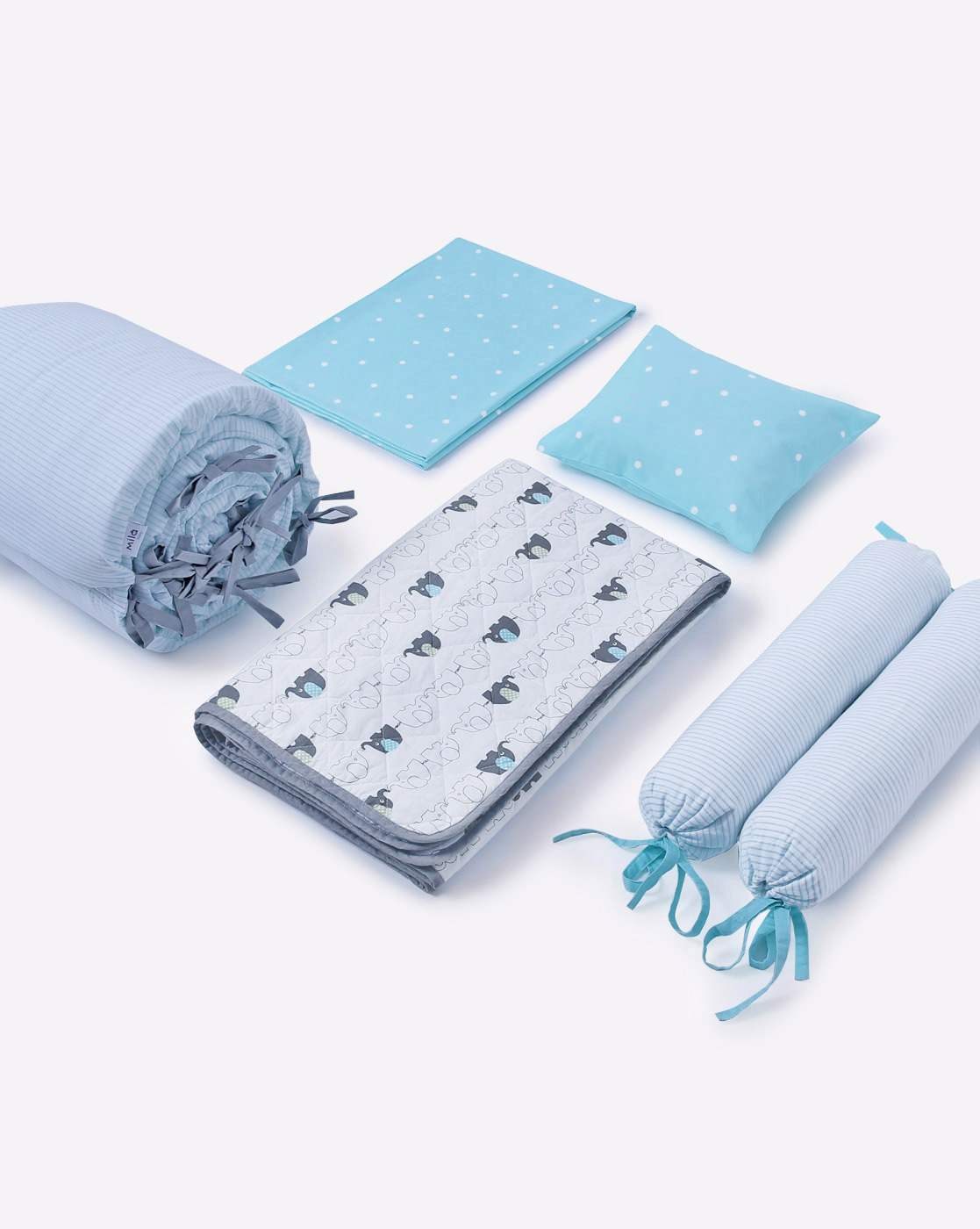 Mila Baby Elephant New Born Bedding Set Large bundle with full bumper