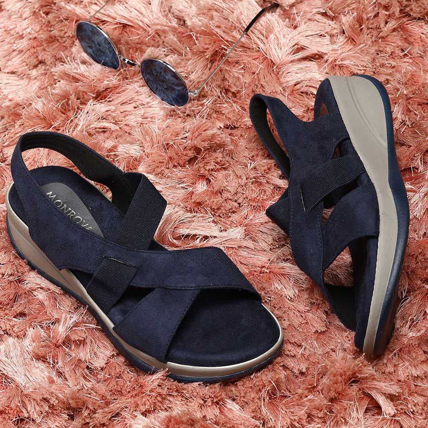 Monrow  Blue Wedge Heels
