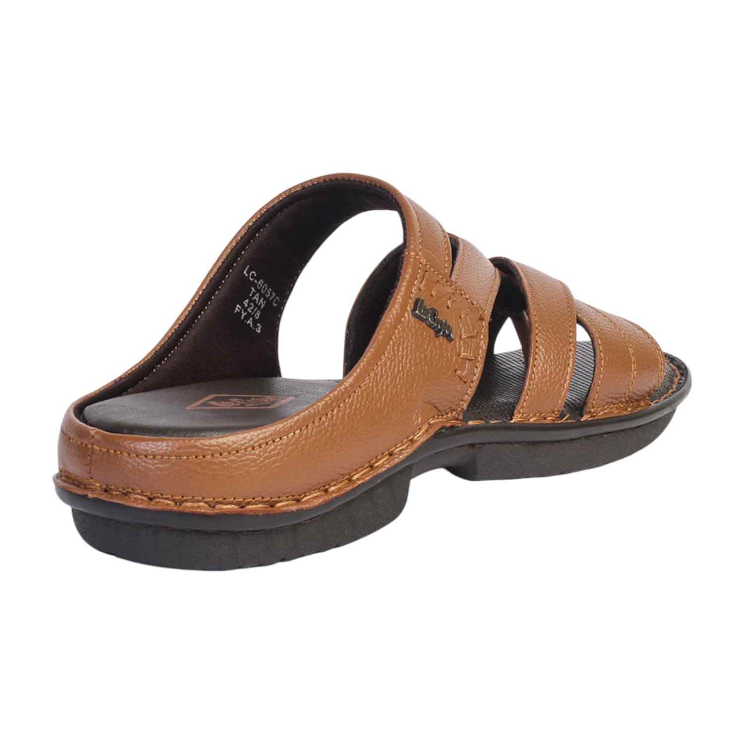 Men Brown Slip-On Comfort Sandals with Criss-Cross Straps