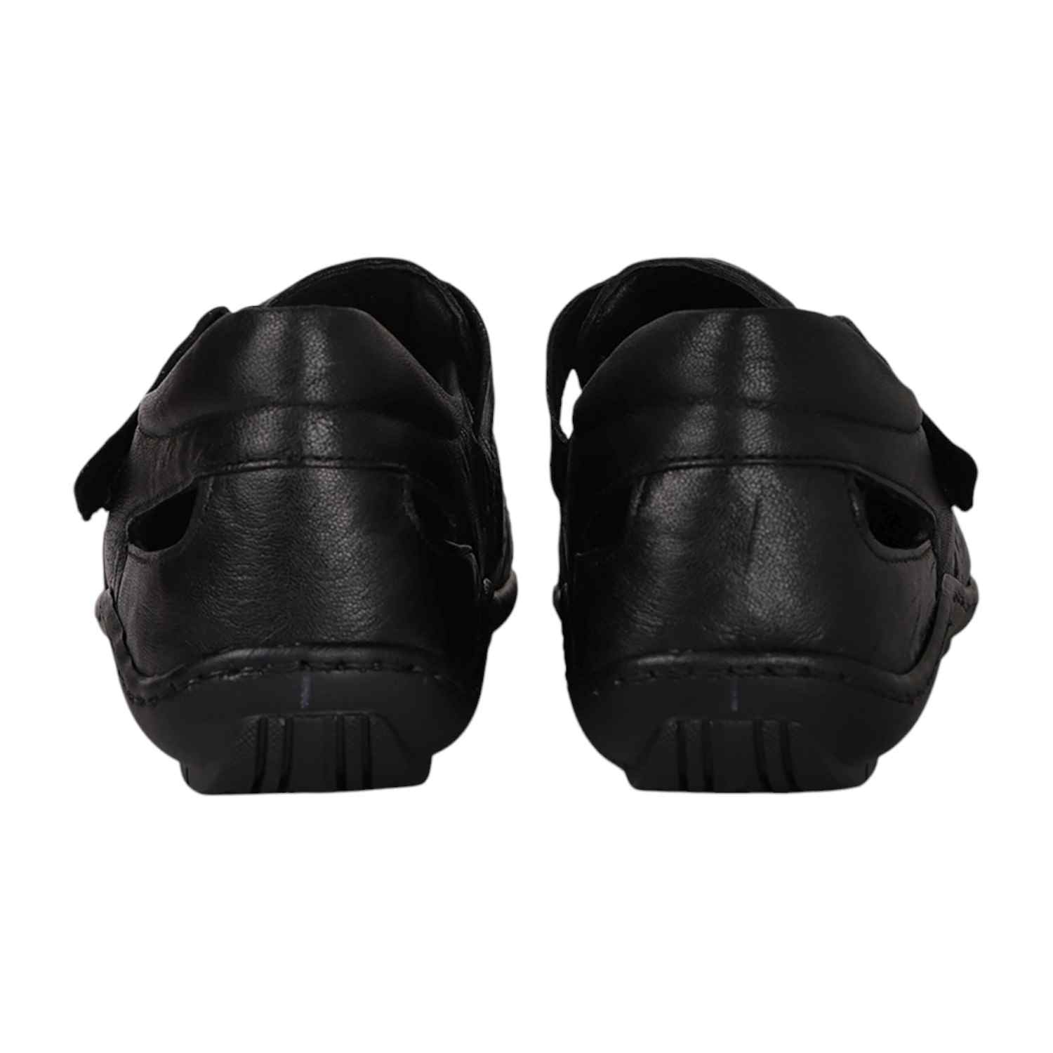 Men Black Closed-Toe Sandals with Hook-and-Loop Strap