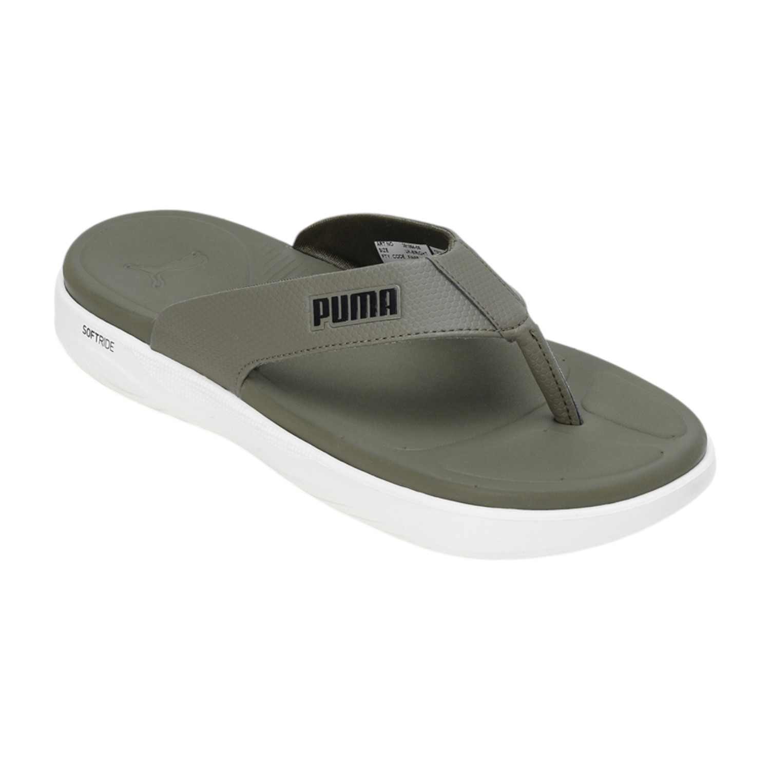 Unisex Green Puma Softride Seave Slippers