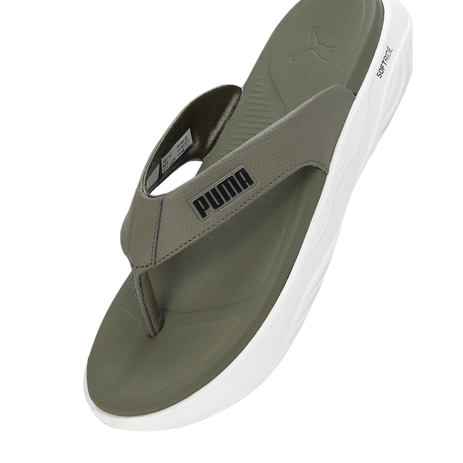Unisex Green Puma Softride Seave Slippers