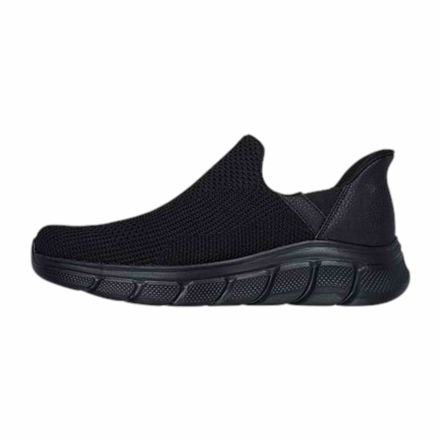 Skechers Black Men Bobs B Flex-Resilient Edge Slip Ins Running Shoes
