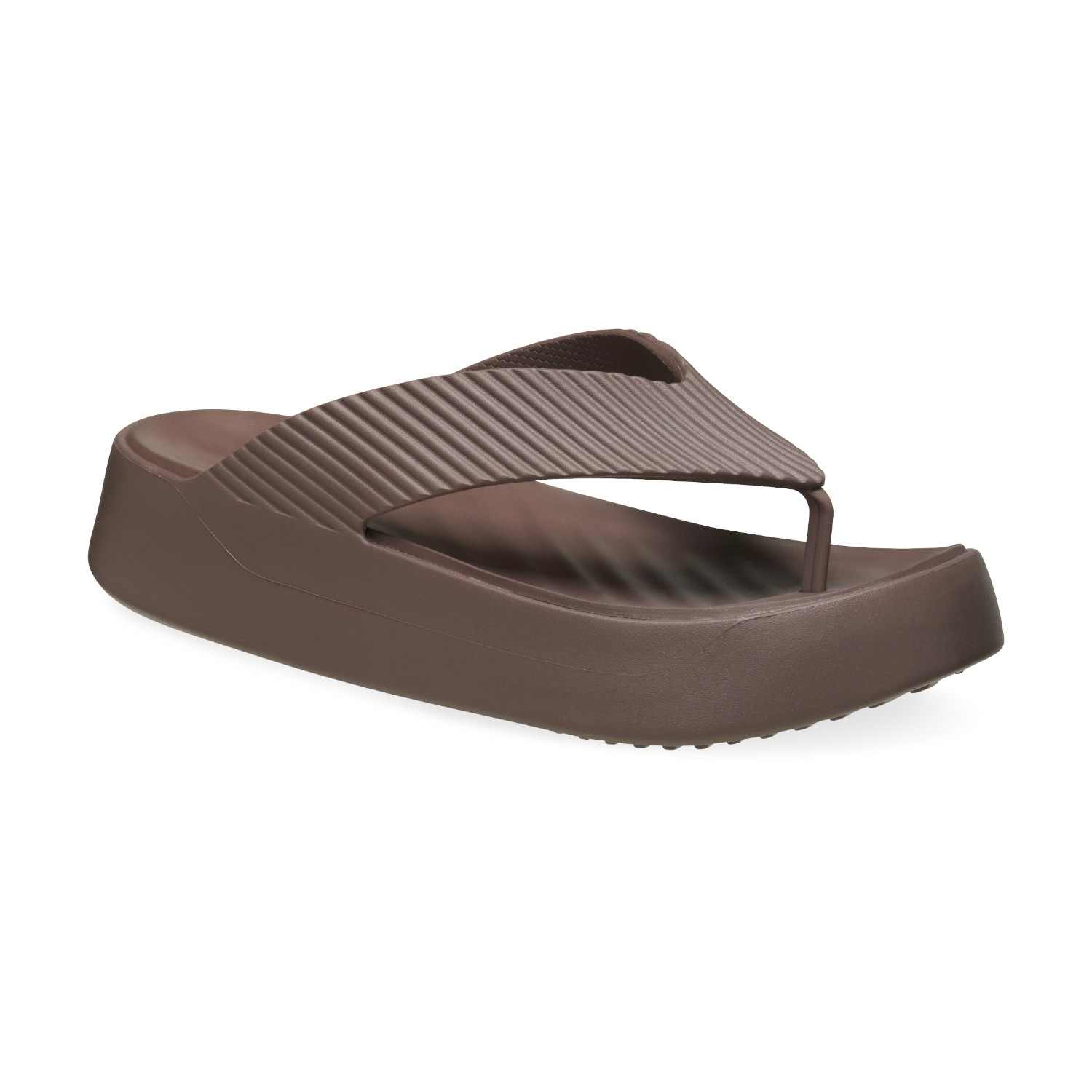 Getaway Groove Platform Women Dark Brown Flip Flops