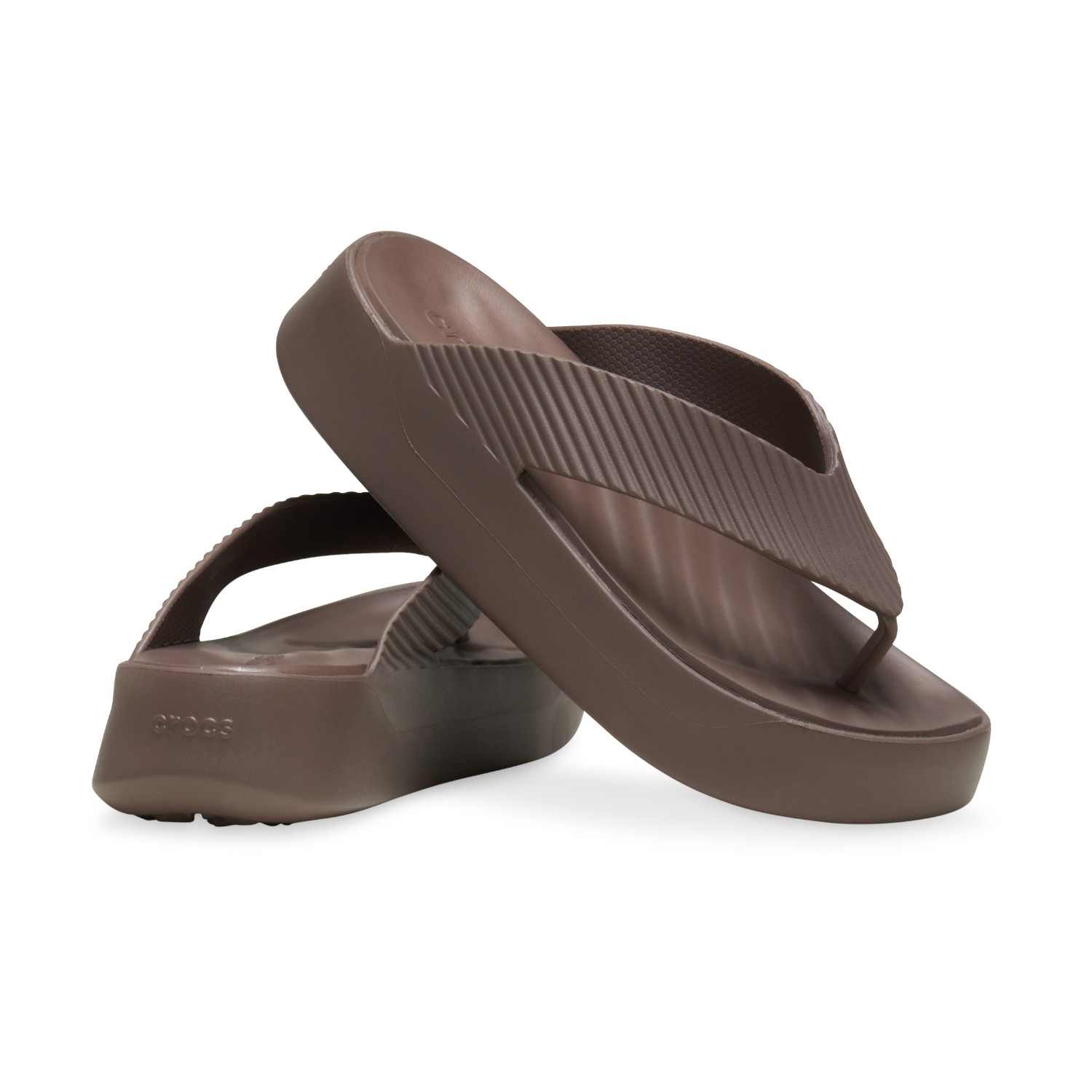 Getaway Groove Platform Women Dark Brown Flip Flops