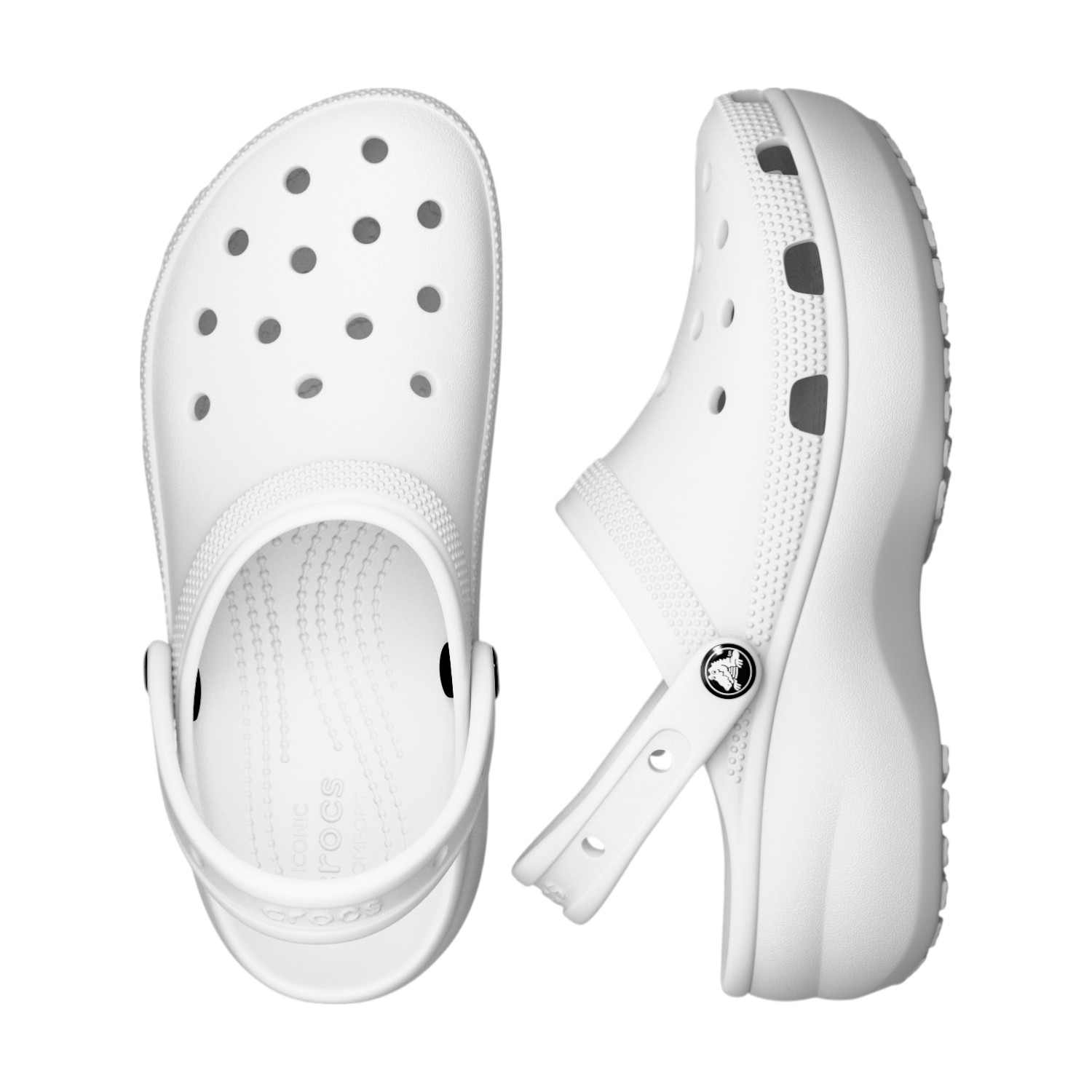 Classic Platform Women White Clogs