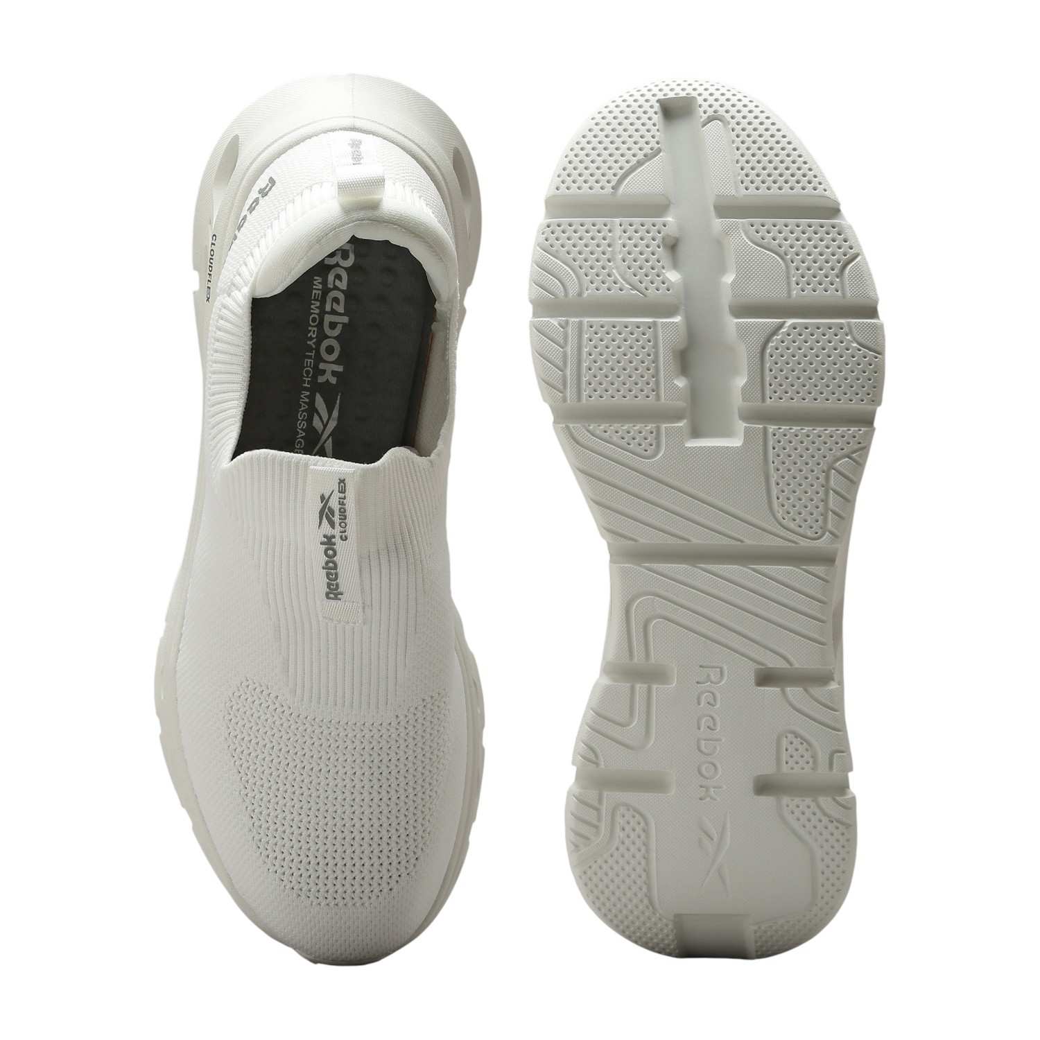 Men White Cloudflex Highlighter - Men White Walking Shoes