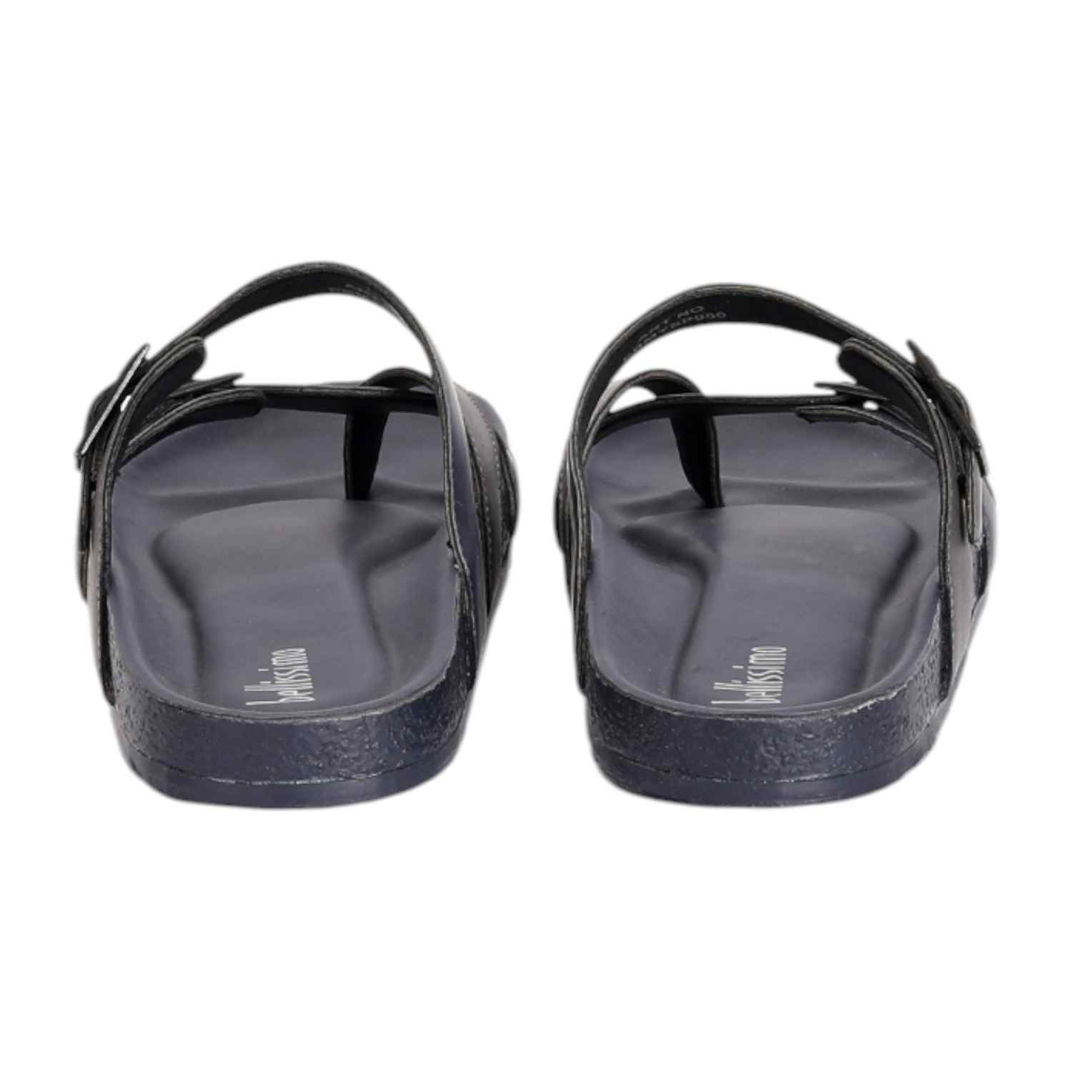 Men Blue-Grey Criss Cross Pattern with Buckle