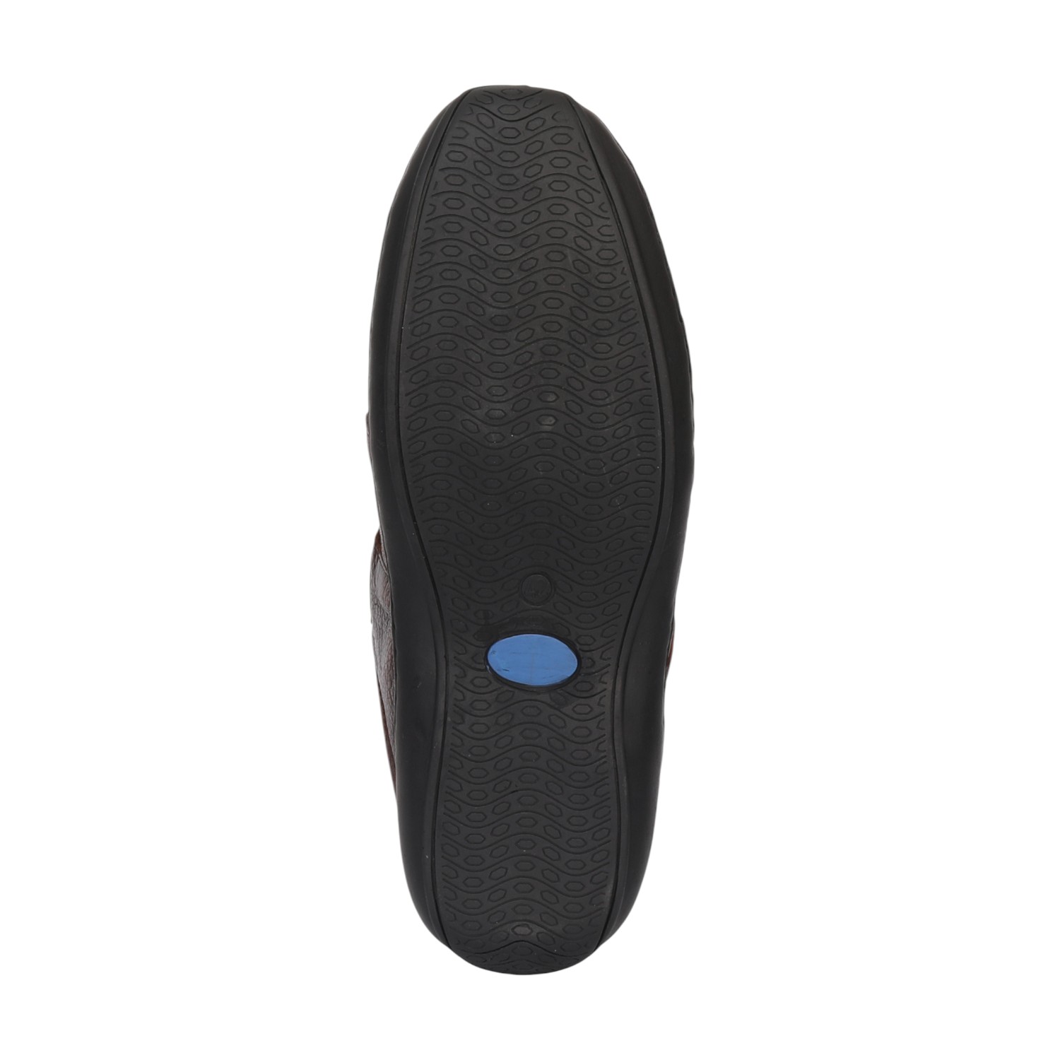 Men Tan Closed-Toe Leather Sandals With Velcro Strap