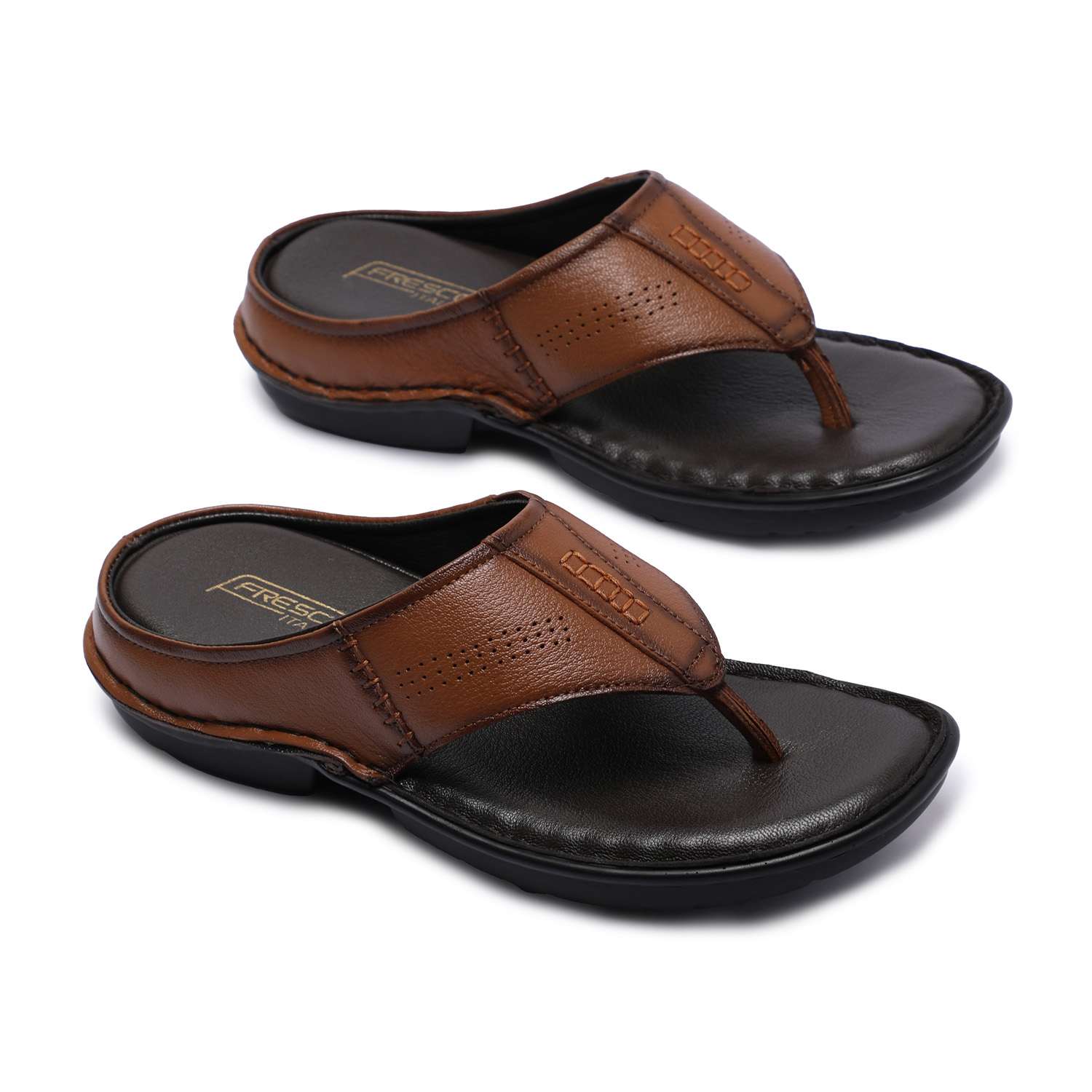 Tan Leather Comfort chappal For Men