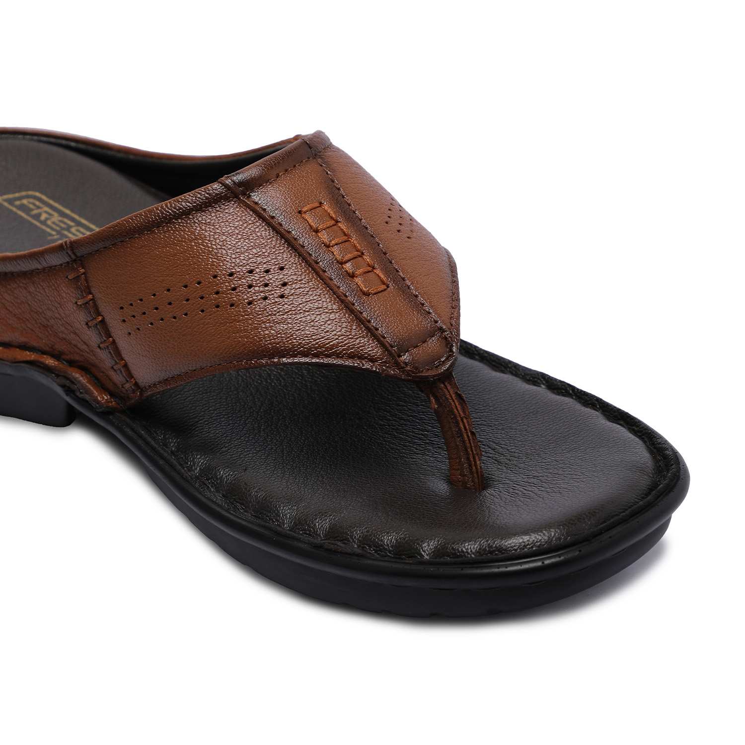 Tan Leather Comfort  chappal For Men