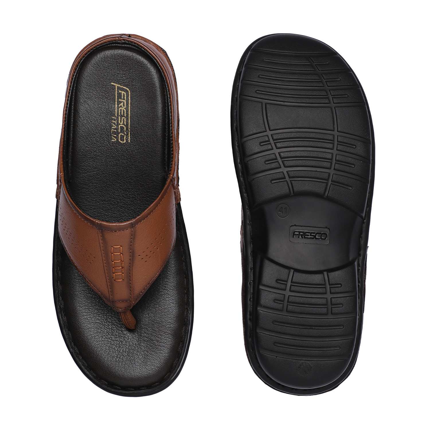 Tan Leather Comfort  chappal For Men