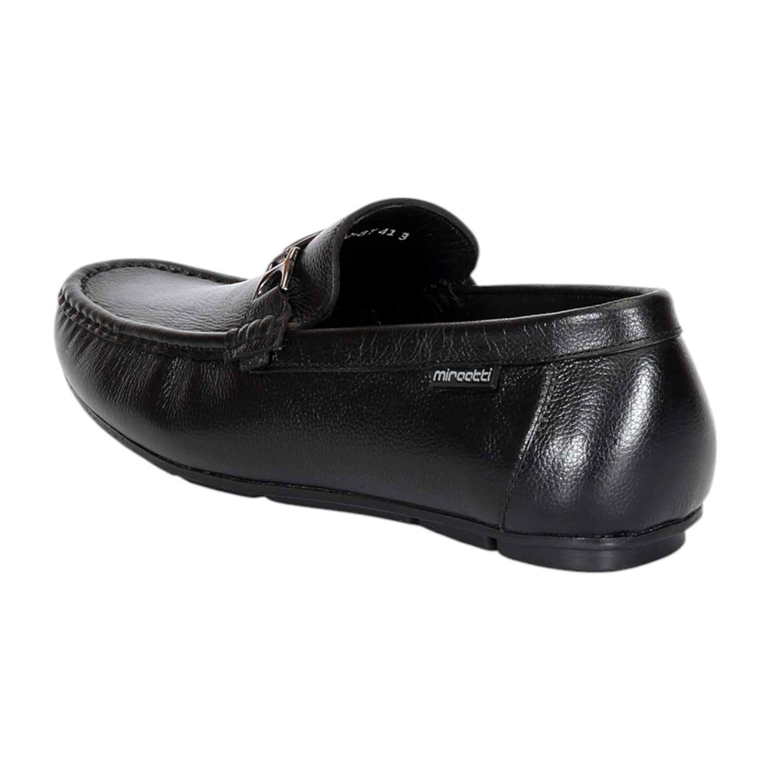 Men Black Slip-on Shoe with Metal Detailing