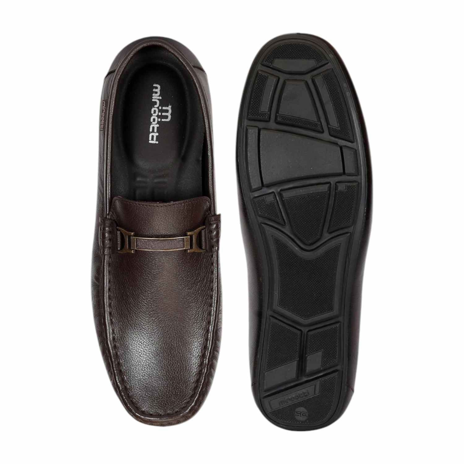 Men Brown Slip-on Shoe with Metal Detailing