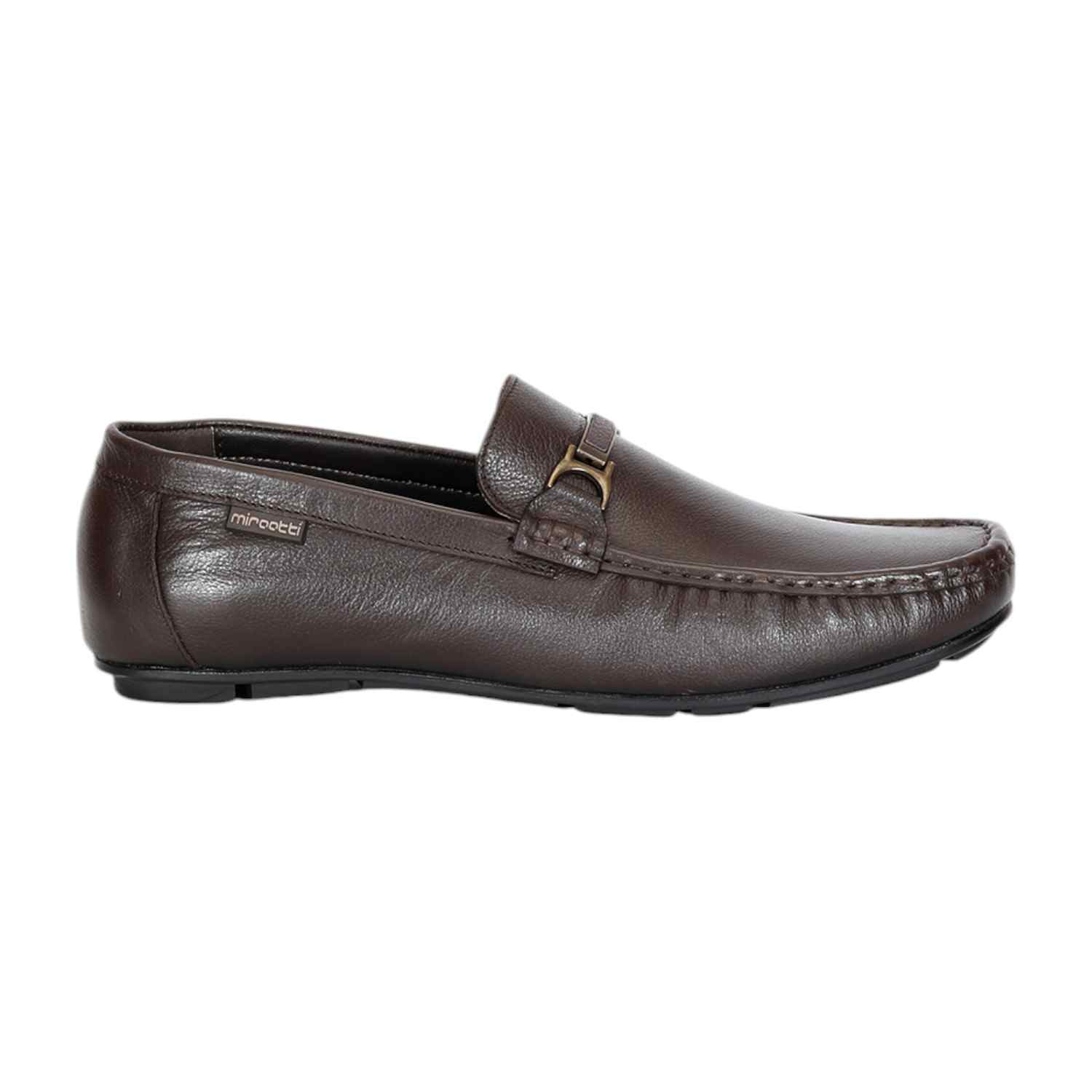 Men Brown Slip-on Shoe with Metal Detailing