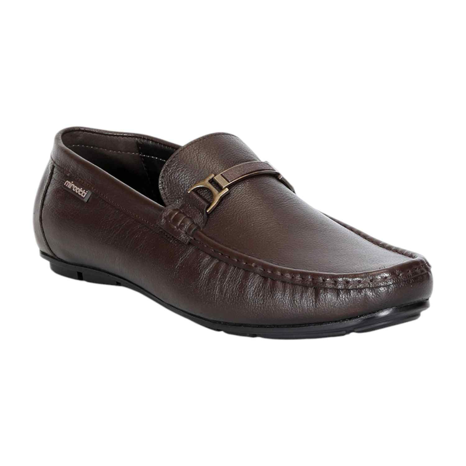 Men Brown Slip-on Shoe with Metal Detailing