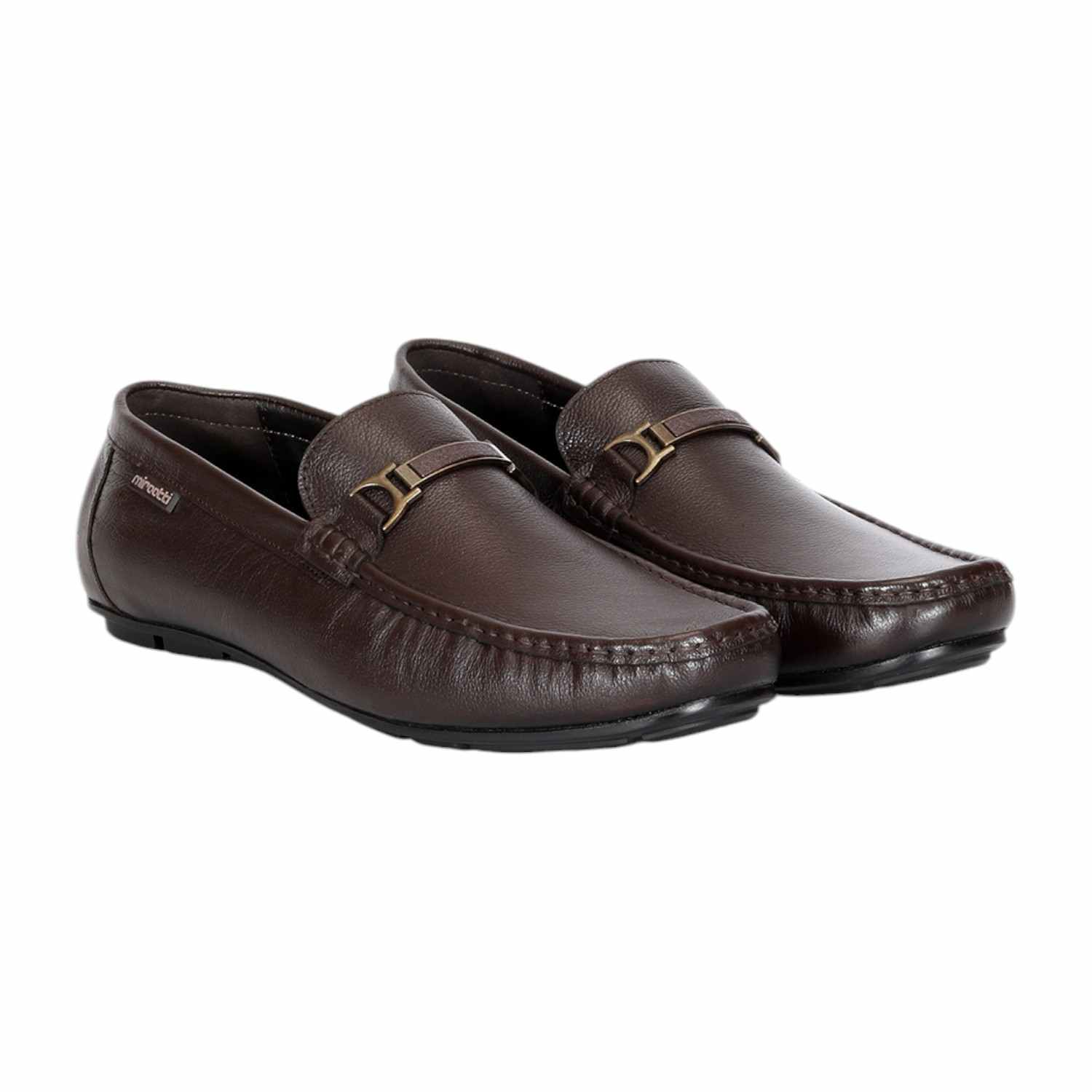 Men Brown Slip-on Shoe with Metal Detailing