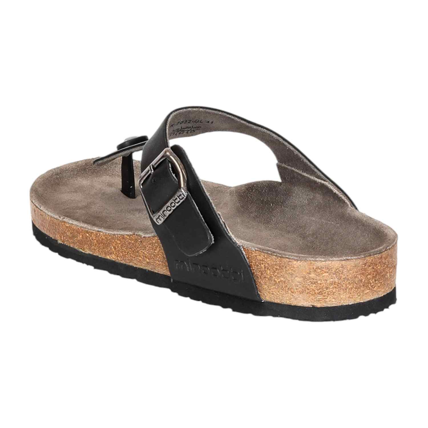 Men Black Thongs with Buckle Closure