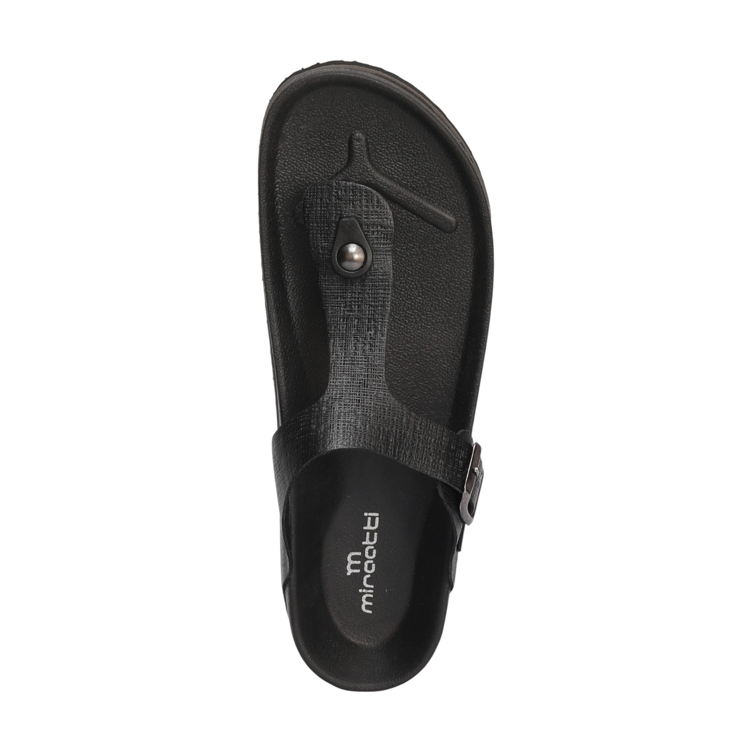 Men Black Buckle Style Casual Chappal
