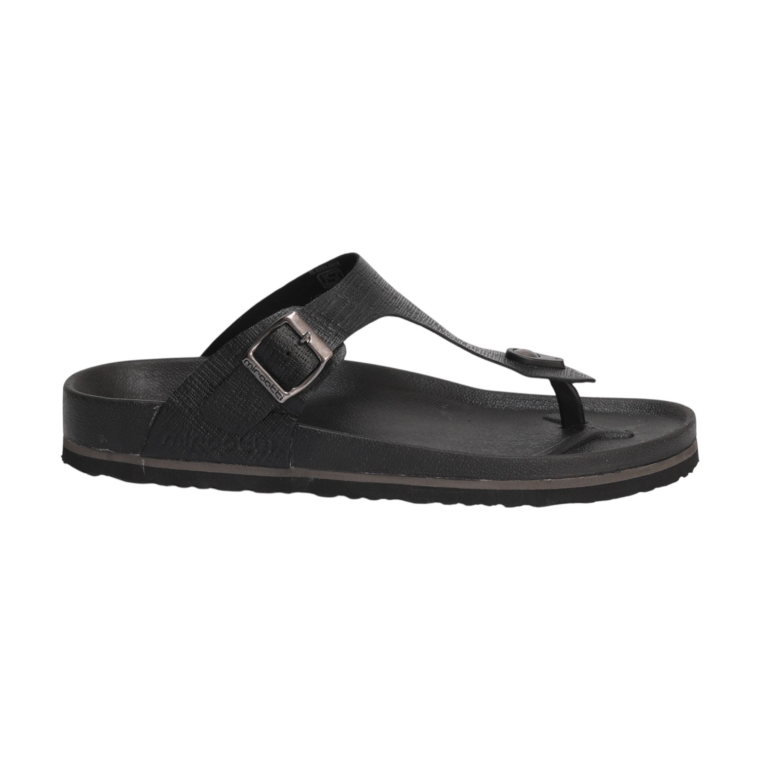 Men Black Buckle Style Casual Chappal