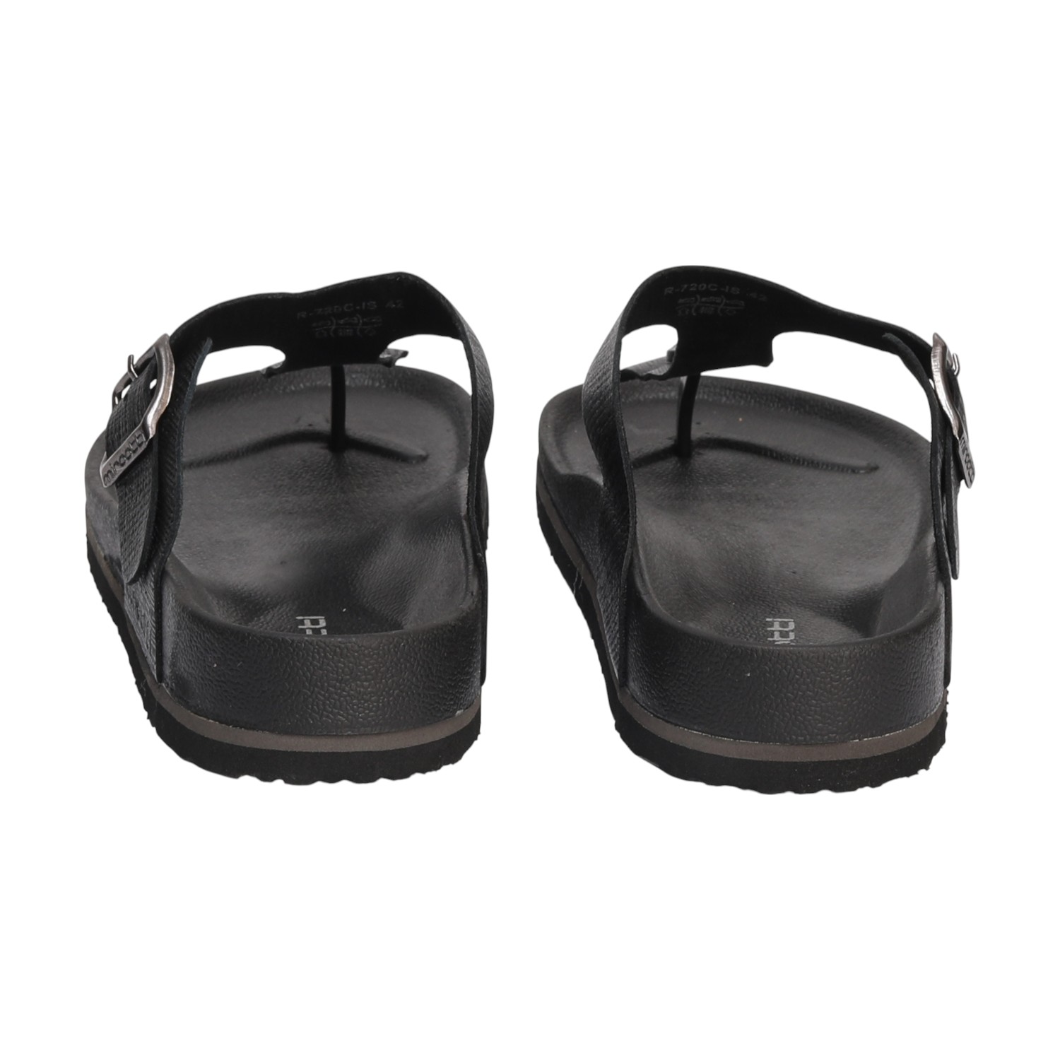 Men Black Buckle Style Casual Chappal