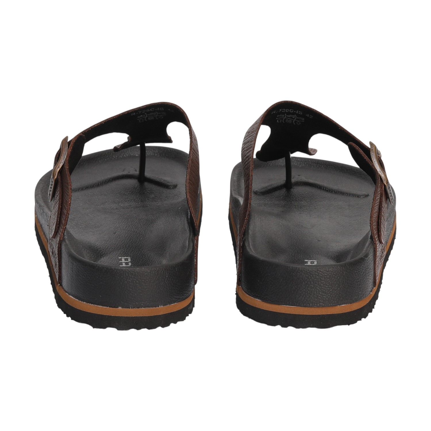 Men Brown Buckle Style Casual Chappal