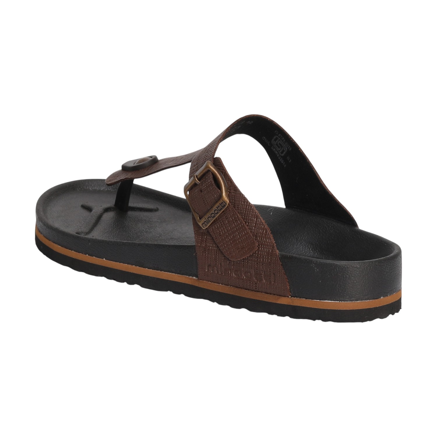 Men Brown Buckle Style Casual Chappal