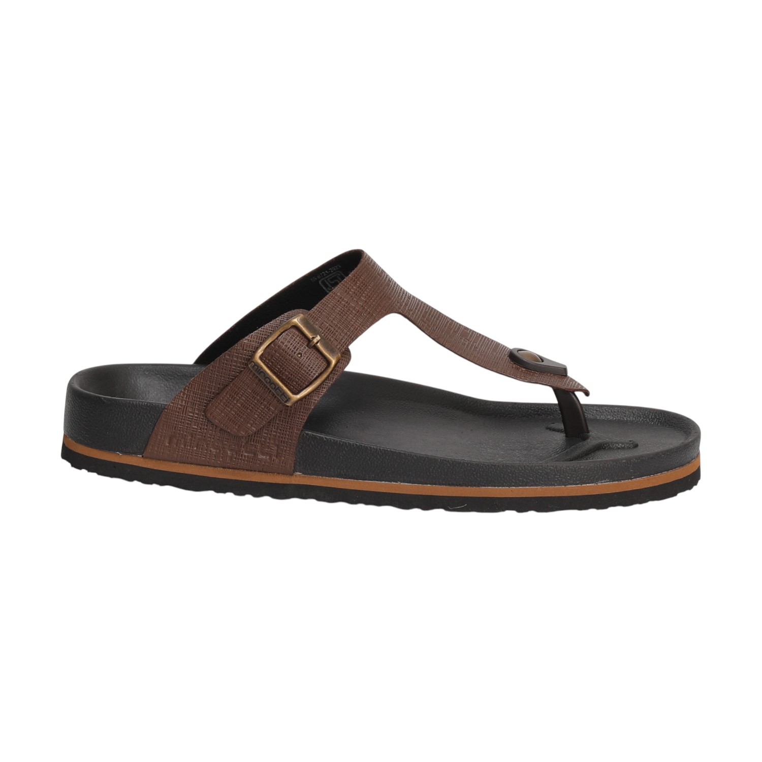 Men Brown Buckle Style Casual Chappal
