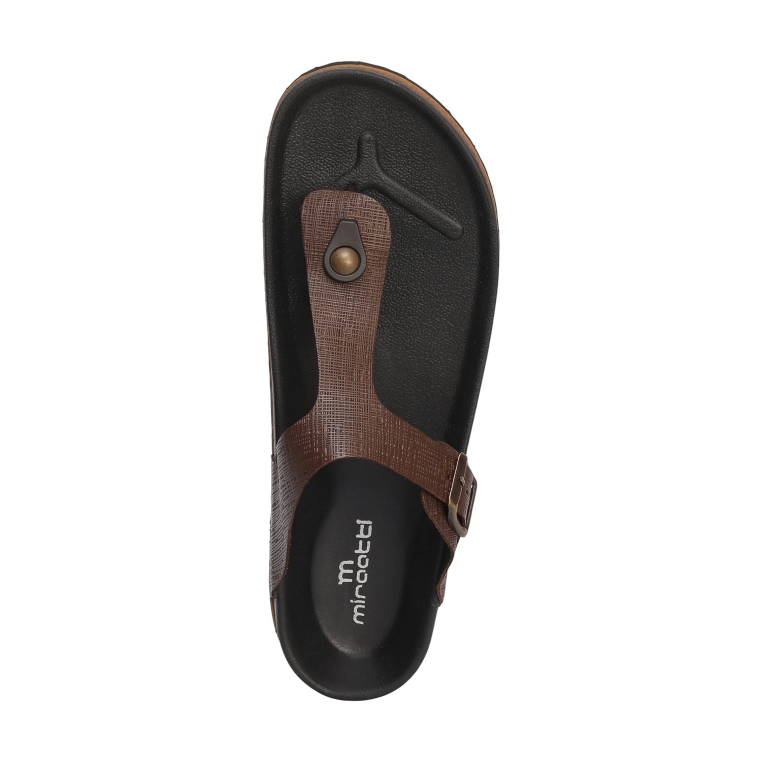 Men Brown Buckle Style Casual Chappal