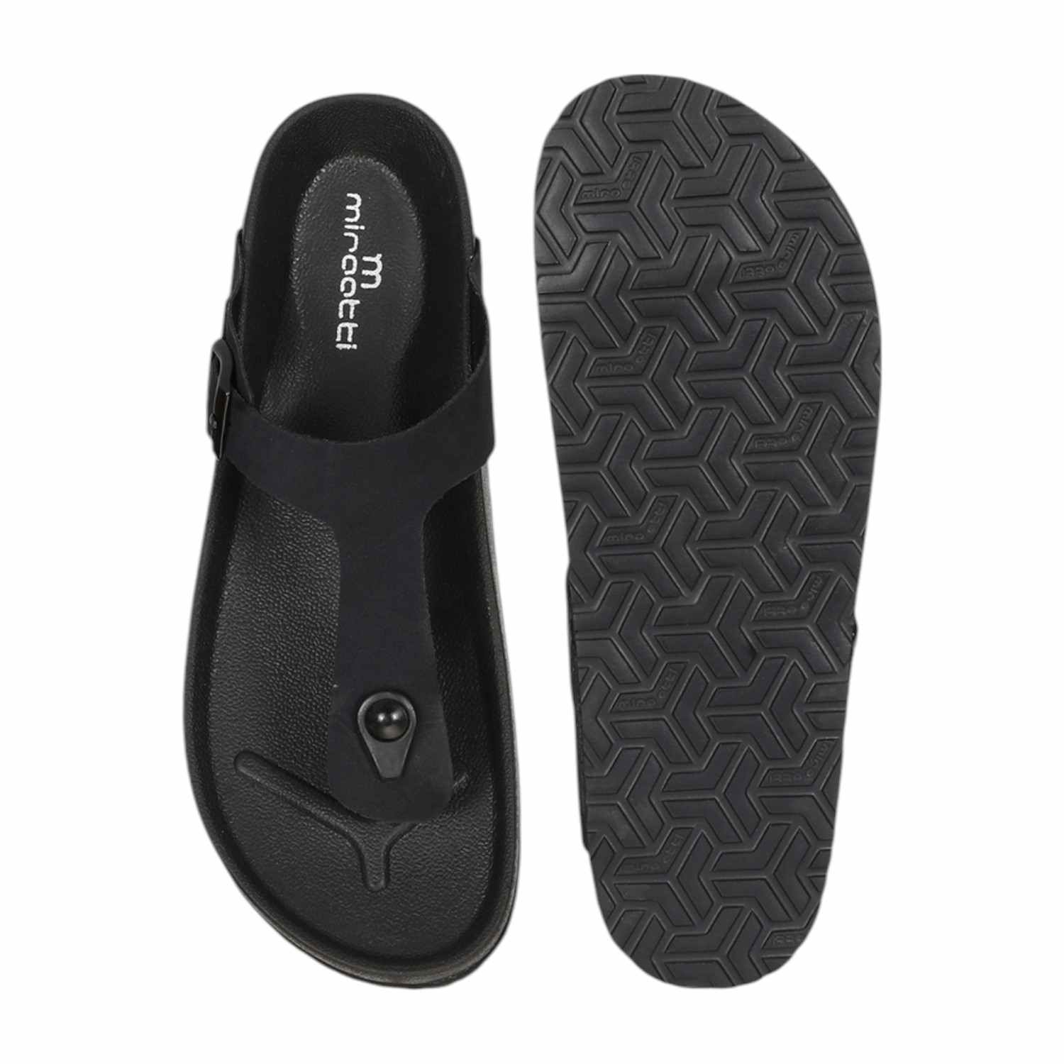 Men Navy Thongs with Buckle Strap