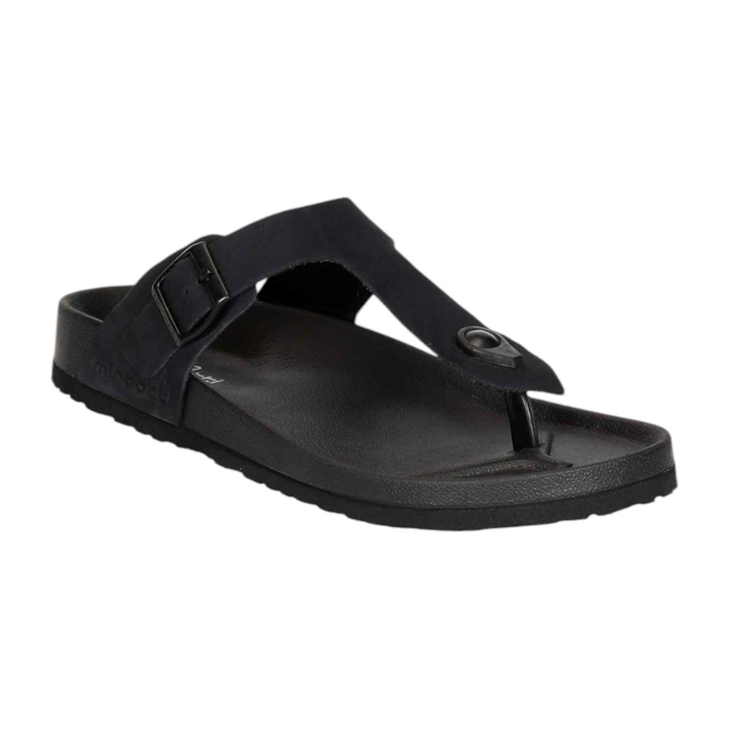 Men Navy Thongs with Buckle Strap