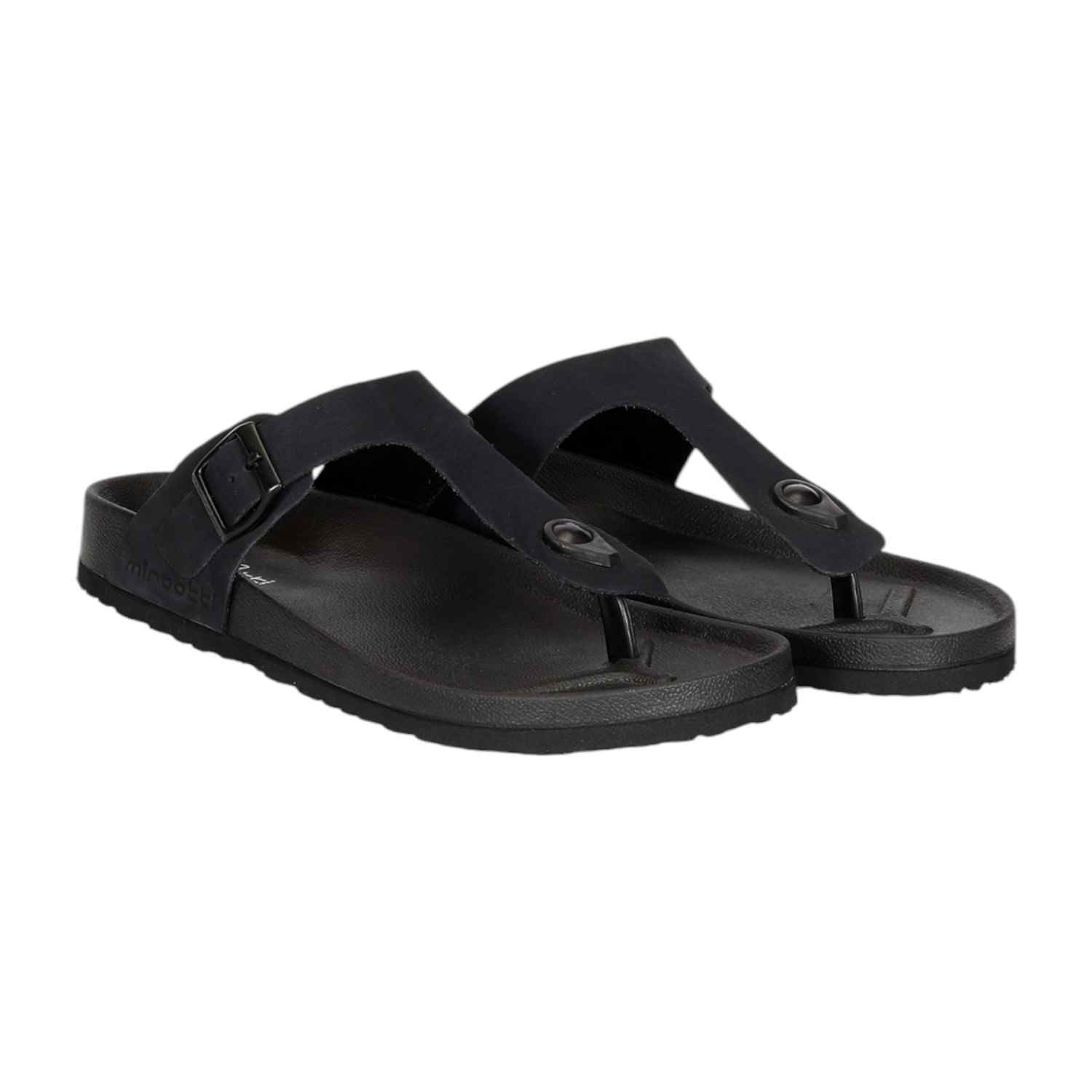 Men Navy Thongs with Buckle Strap