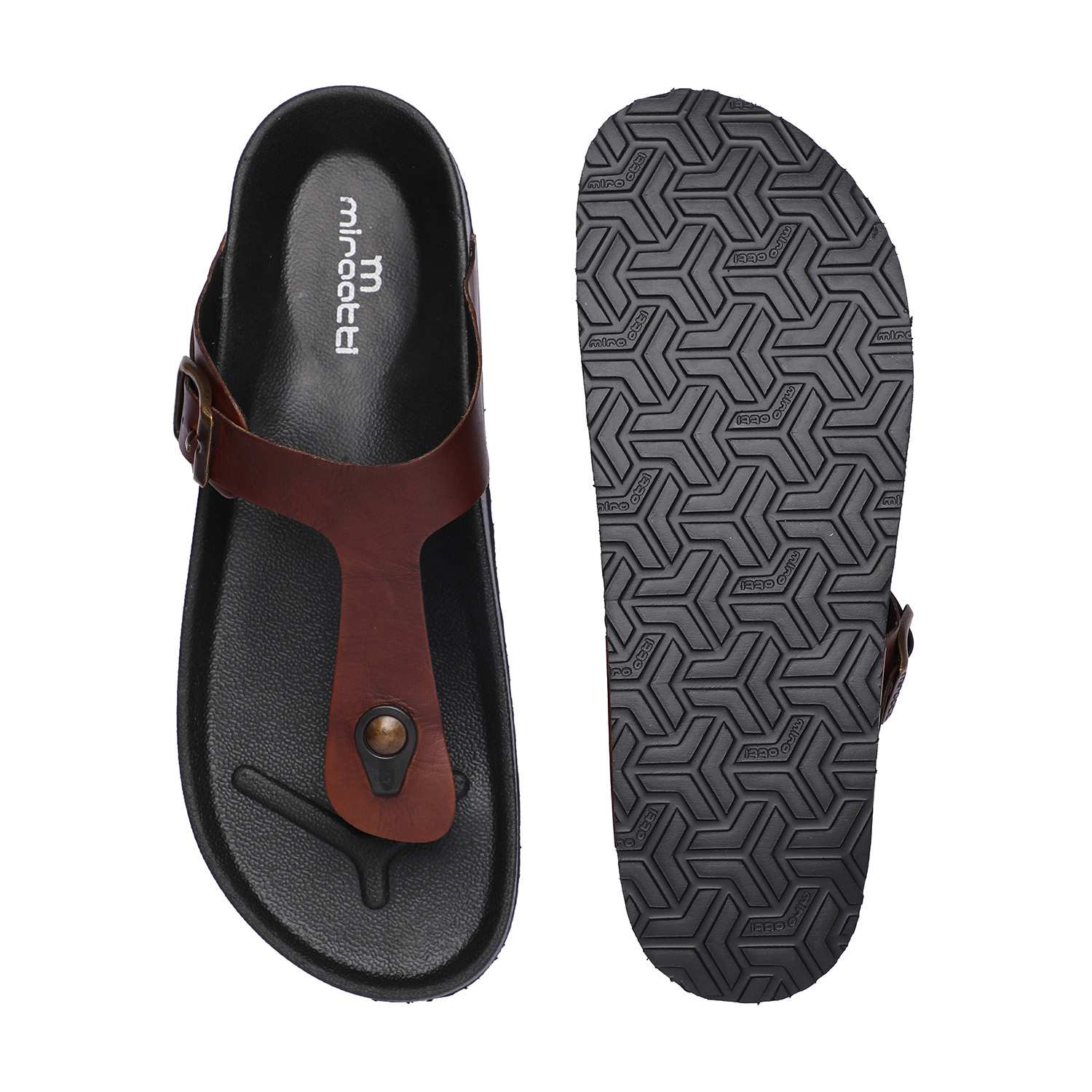 Pine Casual T-Strap chappal with Buckle For Men