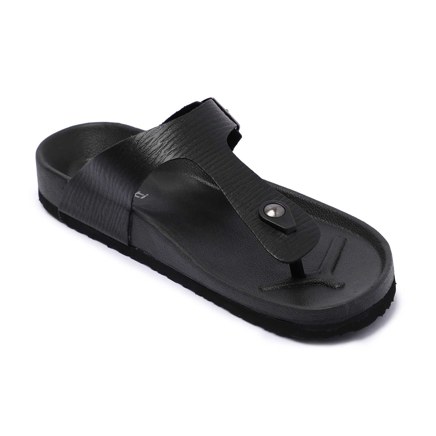 Black Casual chappals with Buckle Strap For Men