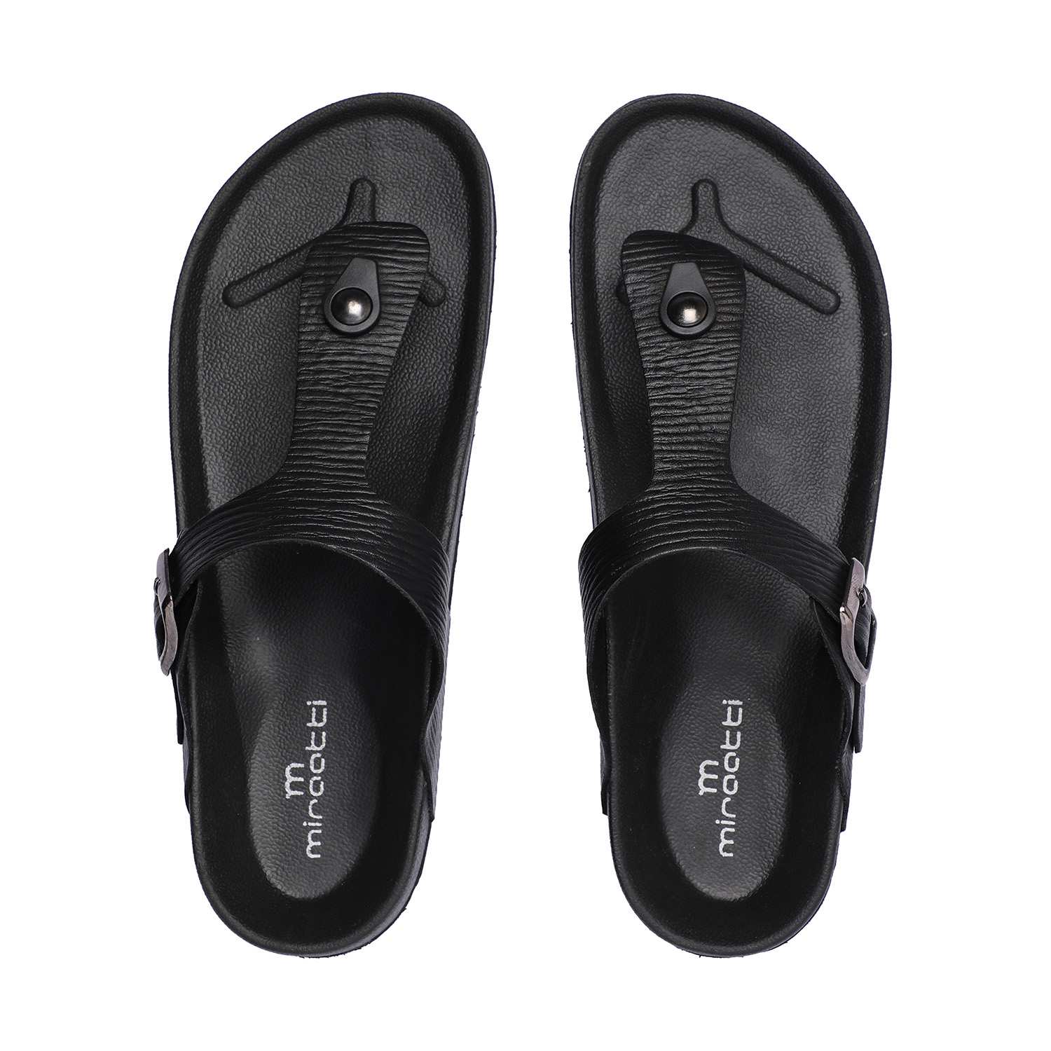 Black Casual chappals with Buckle Strap For Men