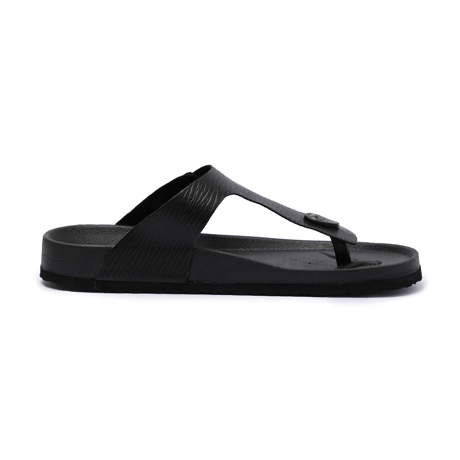 Black Casual chappals with Buckle Strap For Men