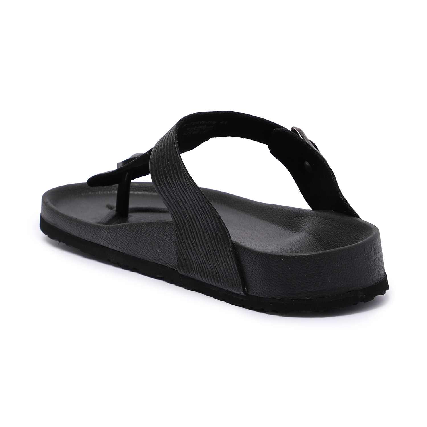 Black Casual chappals with Buckle Strap For Men
