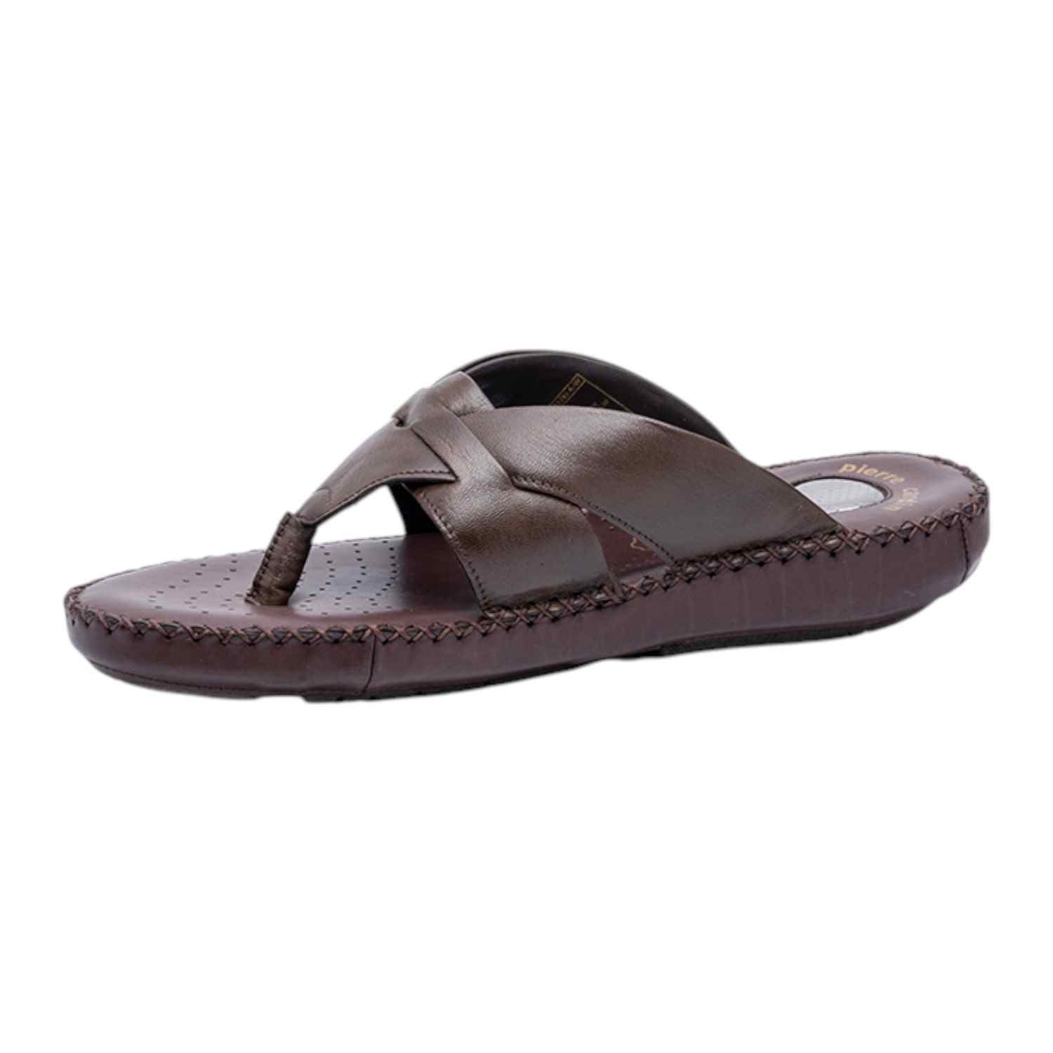 Mens Leather slipper Café