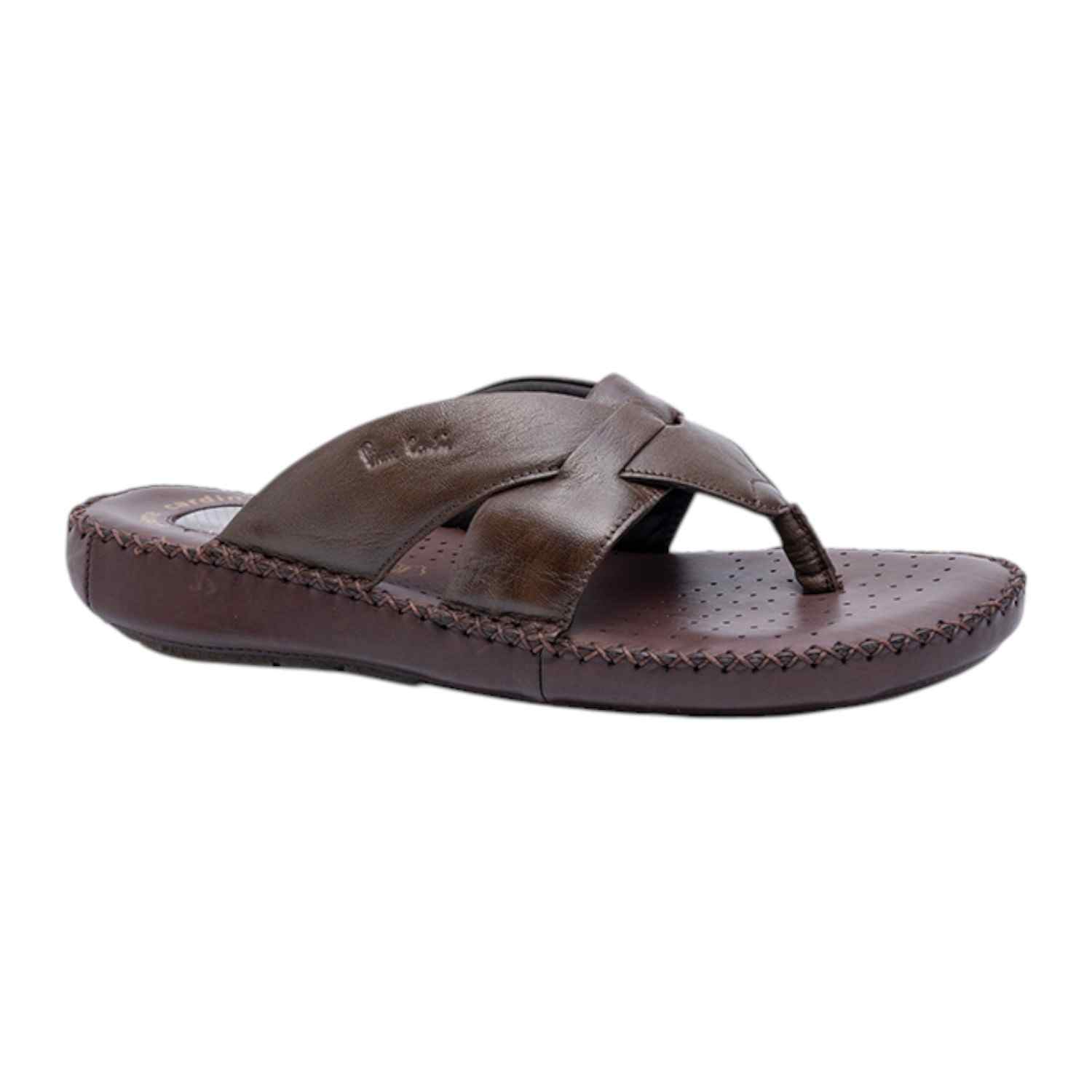 Mens Leather slipper Café
