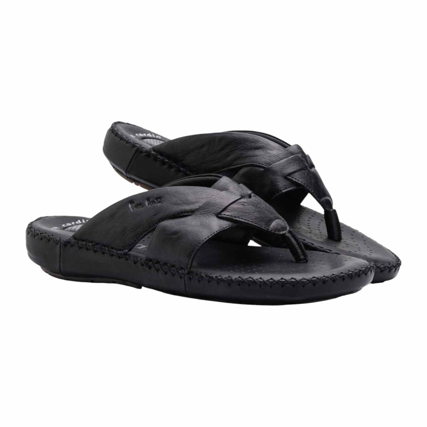 Men's leather Thong Black