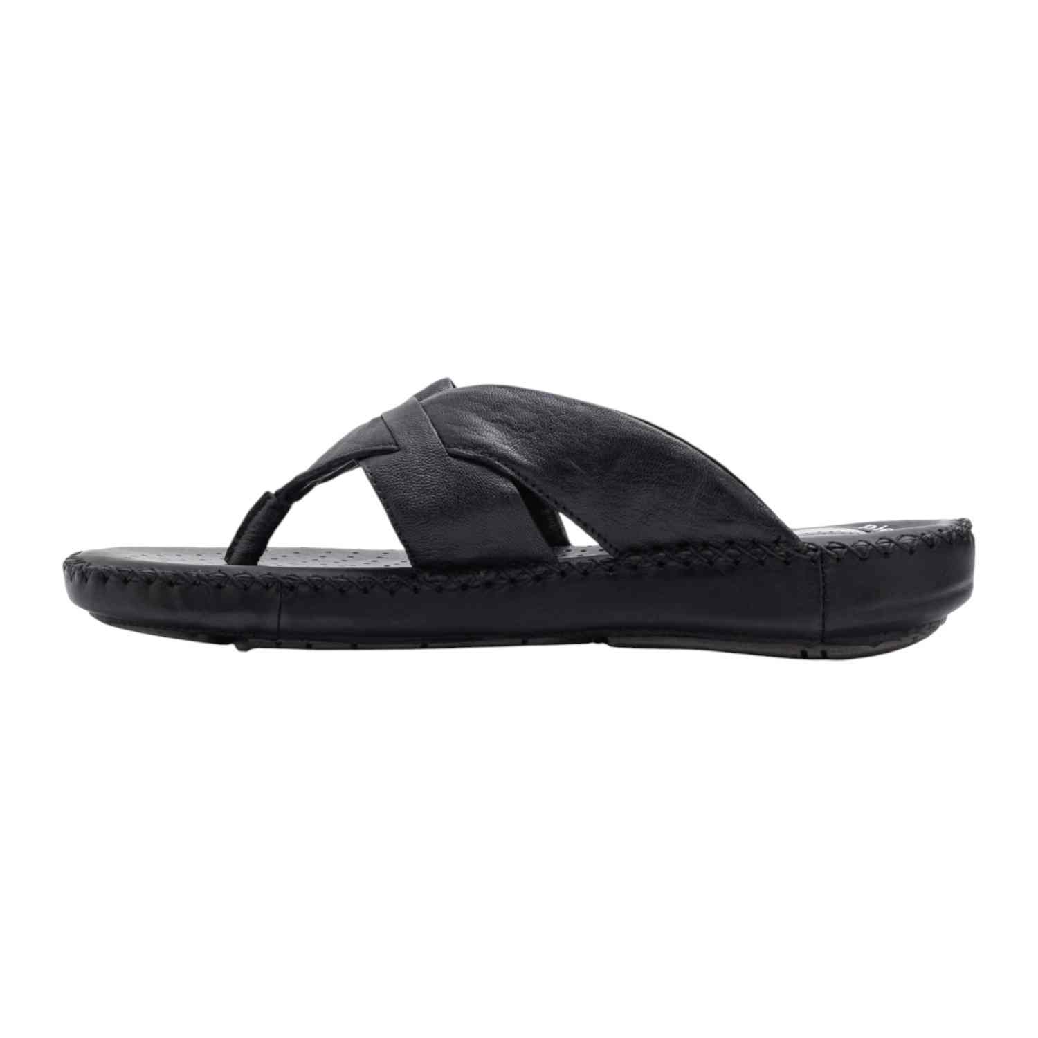 Pierre Cardin | Men's leather Thong Black|3