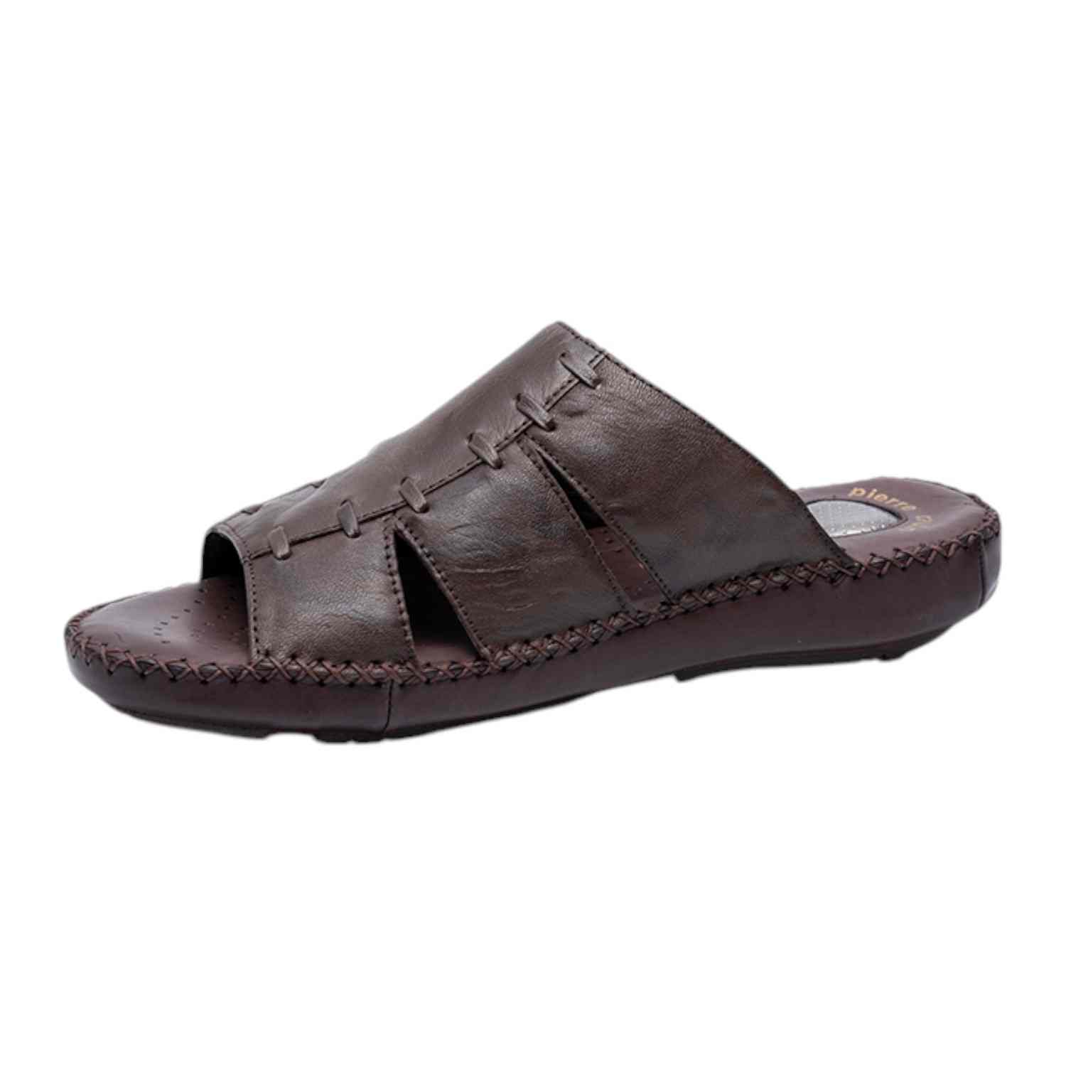 Mens Leather slipper Café