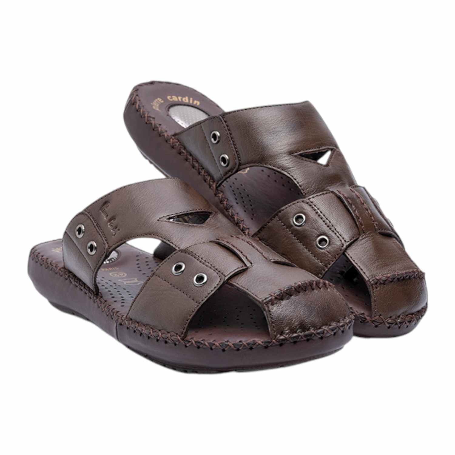 Mens Leather slipper Café