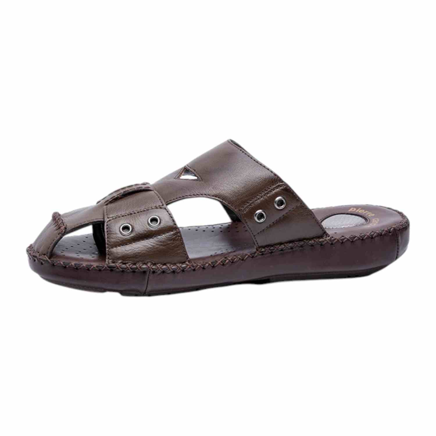 Mens Leather slipper Café