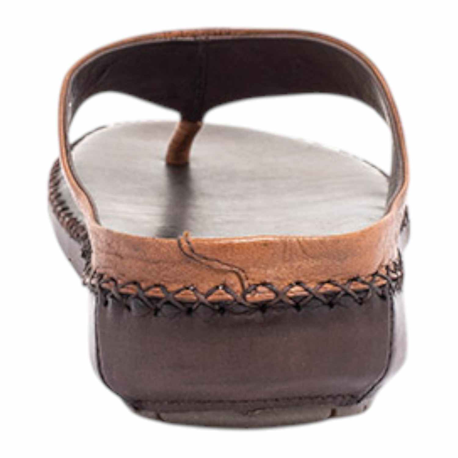 Men's leather Thong Tan