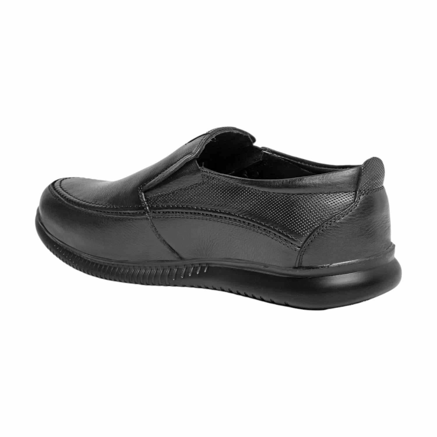 Polished Professional Men Black Leather Comfort Slip-On Shoes
