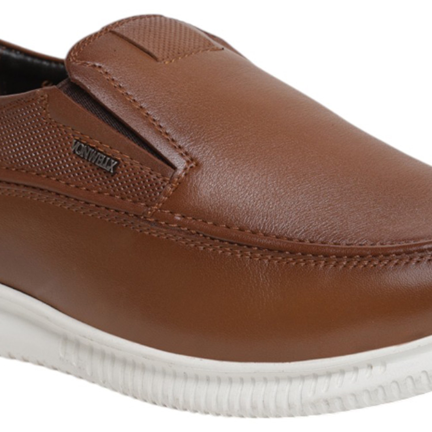 Polished Professional Men Brown Leather Comfort Slip-On Shoes