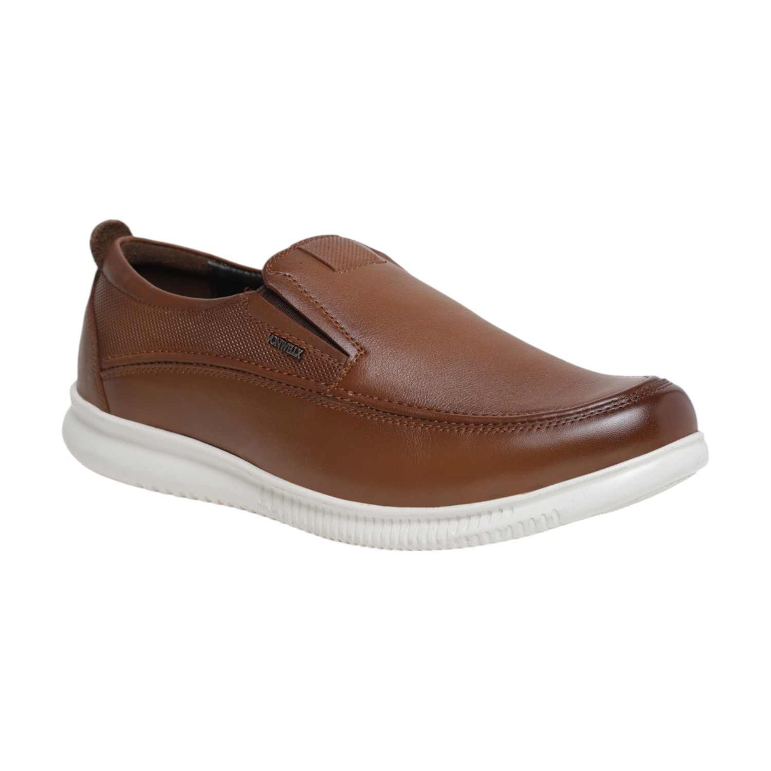 Polished Professional Men Brown Leather Comfort Slip-On Shoes