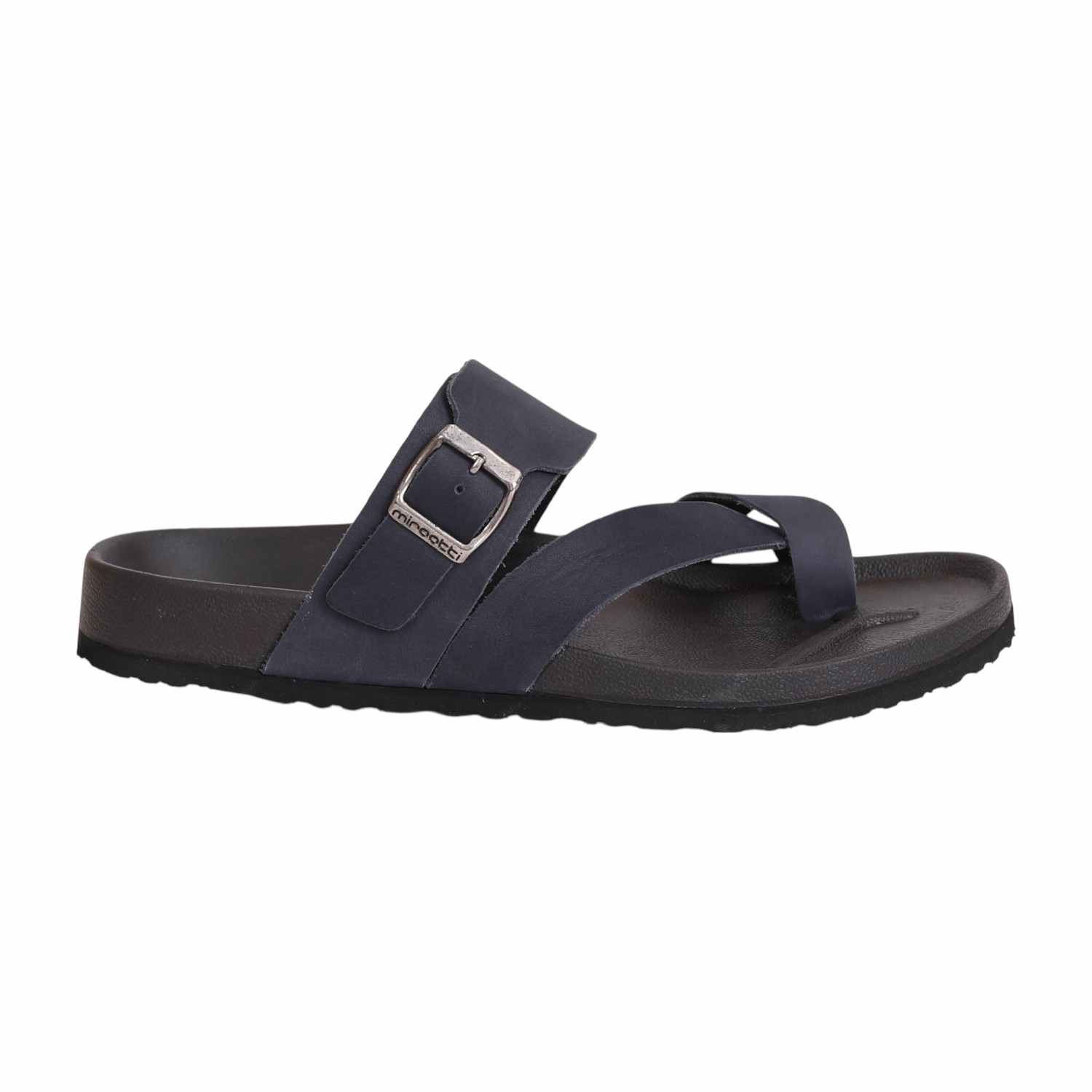 Men Navy Blue Two-Strap Toe-Loop Sandal